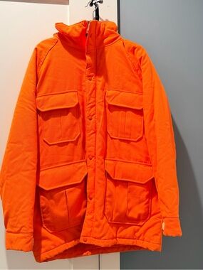 Men's Woolrich Vintage Blaze Orange Field Jacket SzL good condition